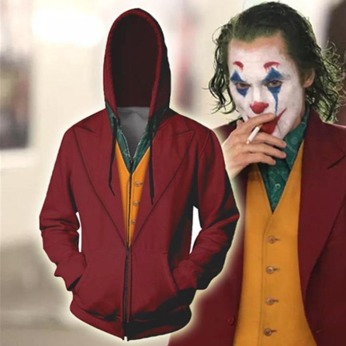 New Movie Joker Hoodie Arthur Fleck Cosplay Costume 3D Printing Sweatshirt Casual Clothes