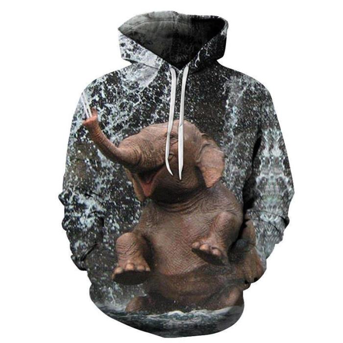 An Elephant Having Fun 3D - Sweatshirt, Hoodie, Pullover