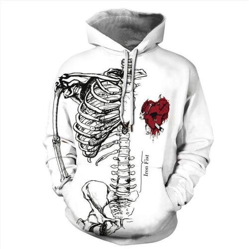 Mens Hoodies 3D Graphic Printed Ugly Christmas Skeleton Pullover