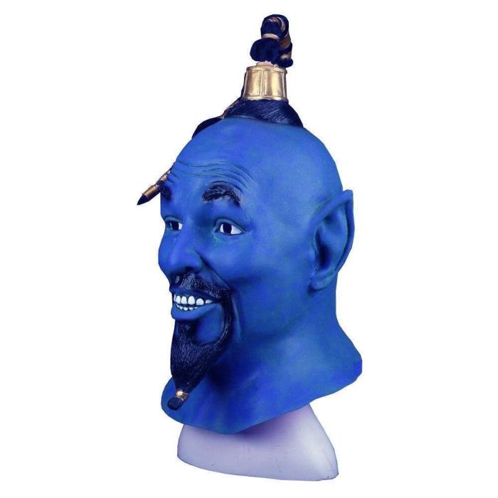Cosplay  Movie Aladdin And The Magic Lamp Mask Latex Blue Elf Halloween Mask Props