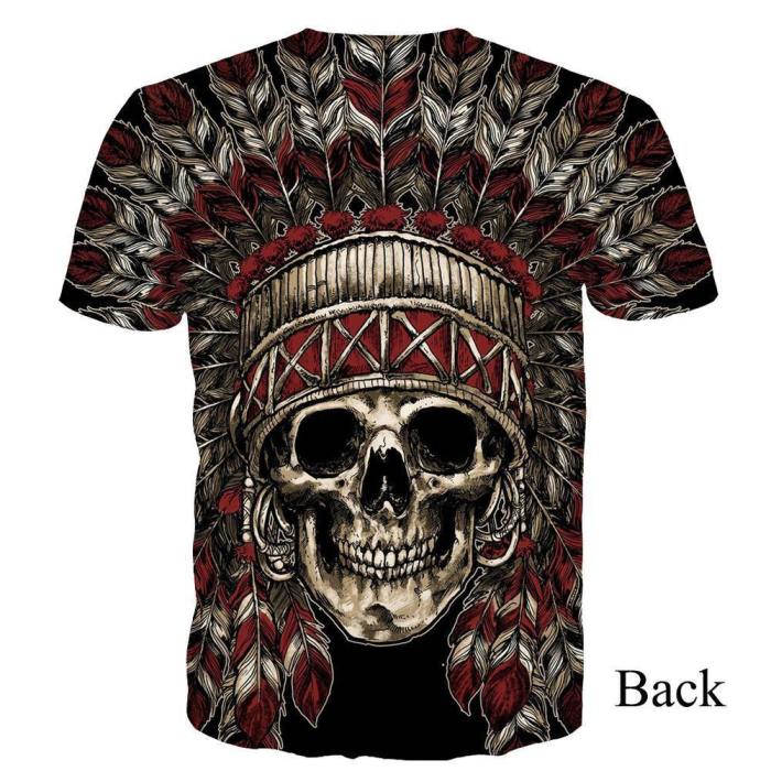 Native American Chief Skull 3D Shirt And Hoodie