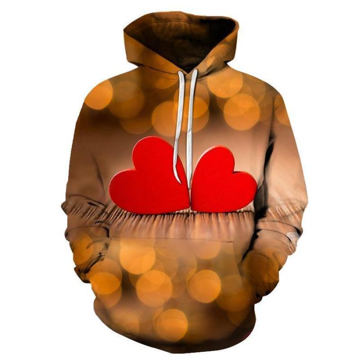 Love Hearts 3D Hoodie Sweatshirt Pullover