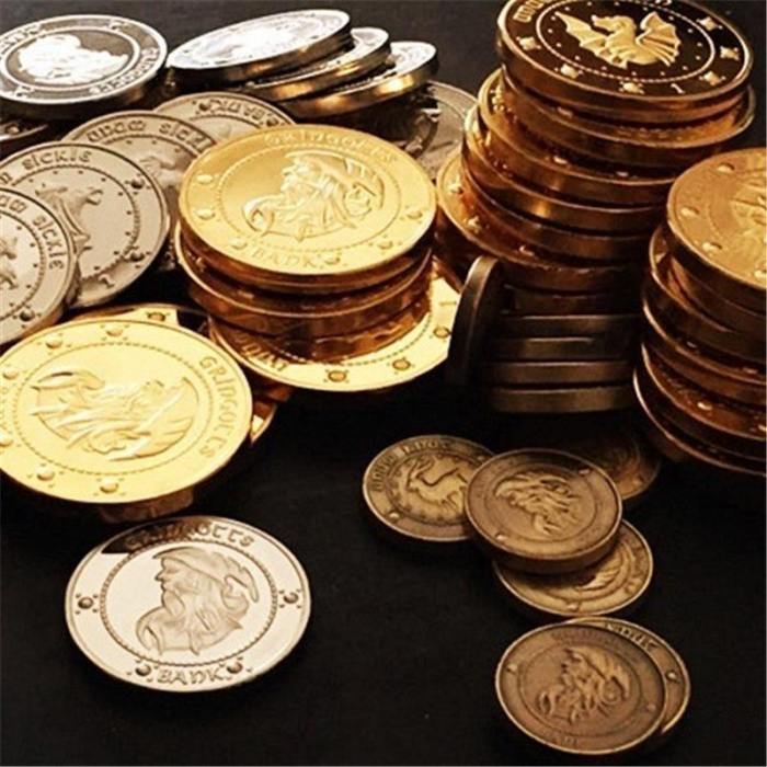 3Pcs/Set Harry Potter Hogwarts Magic School Gringotts Bank Wizarding Coins Cosplay Collection Gift Accessories Prop