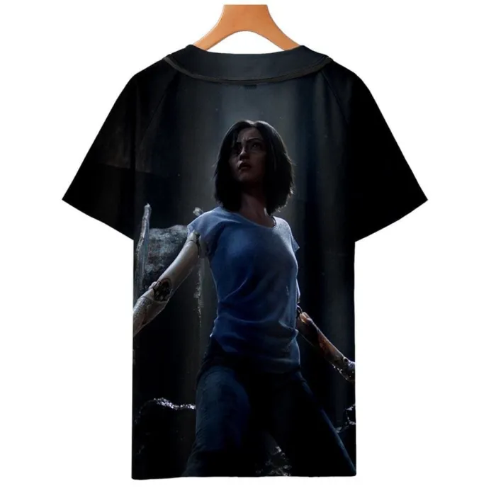 Alitat-Shirt - Battle Angel Graphic Button Down T-Shirt