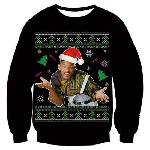 Mens Womens Black Funny Christmas Sweater
