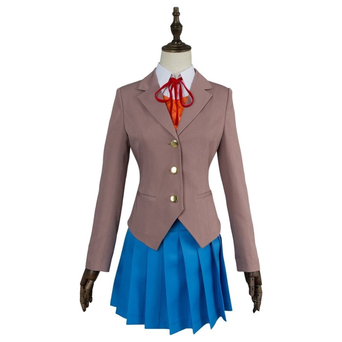 Doki Doki Literature Club Sayori Natsuki Yuri Monika Girls School Uniform Cosplay Costume