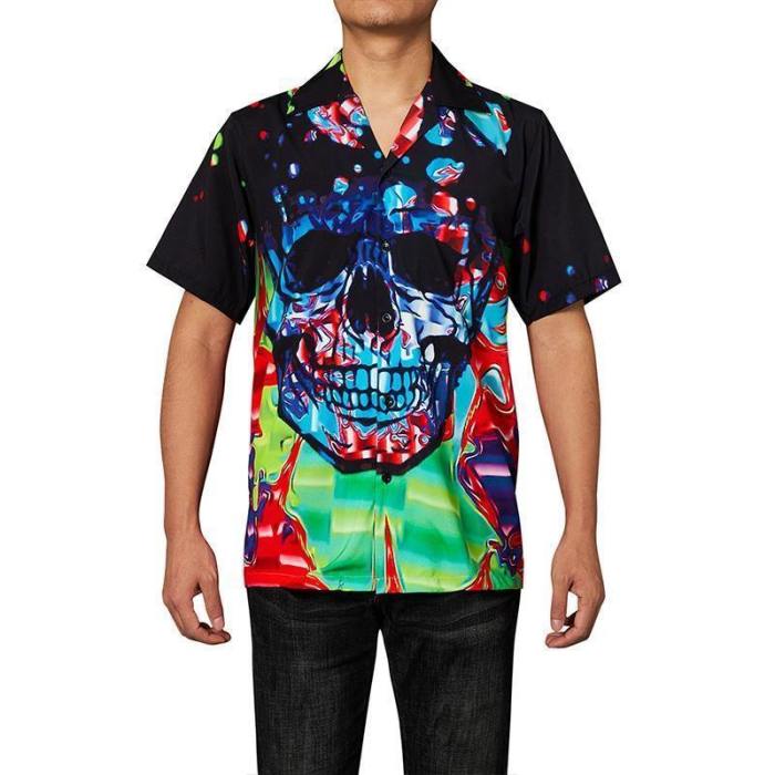 Men'S Hawaiian Shirts Skull Printed