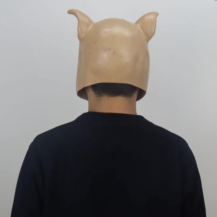 Horror Pig Head Cosplay Scary Latex Mask Helmet Halloween Costume Props