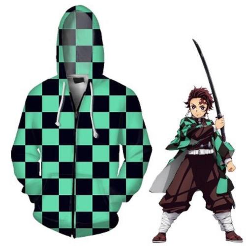 New Demon Slayer Kimetsu No Yaiba Hoodie 3D Print Sweatshirt Men Jacket Coat Adult Cosplay Costume Winter Hoodies