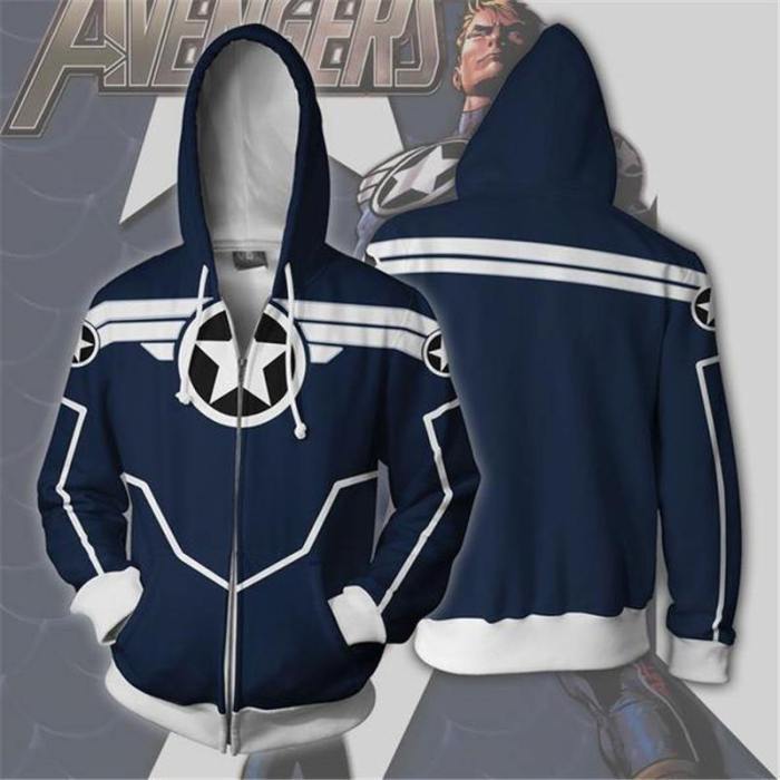 The Avengers Hoodie - Captain America Secret War Zip Up Hoodie Csos630