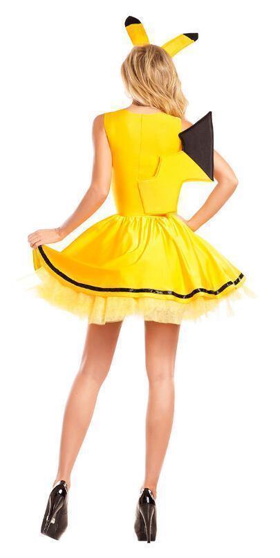 Anime Pokemon Pikachu Cosplay Dress Costume For Halloween