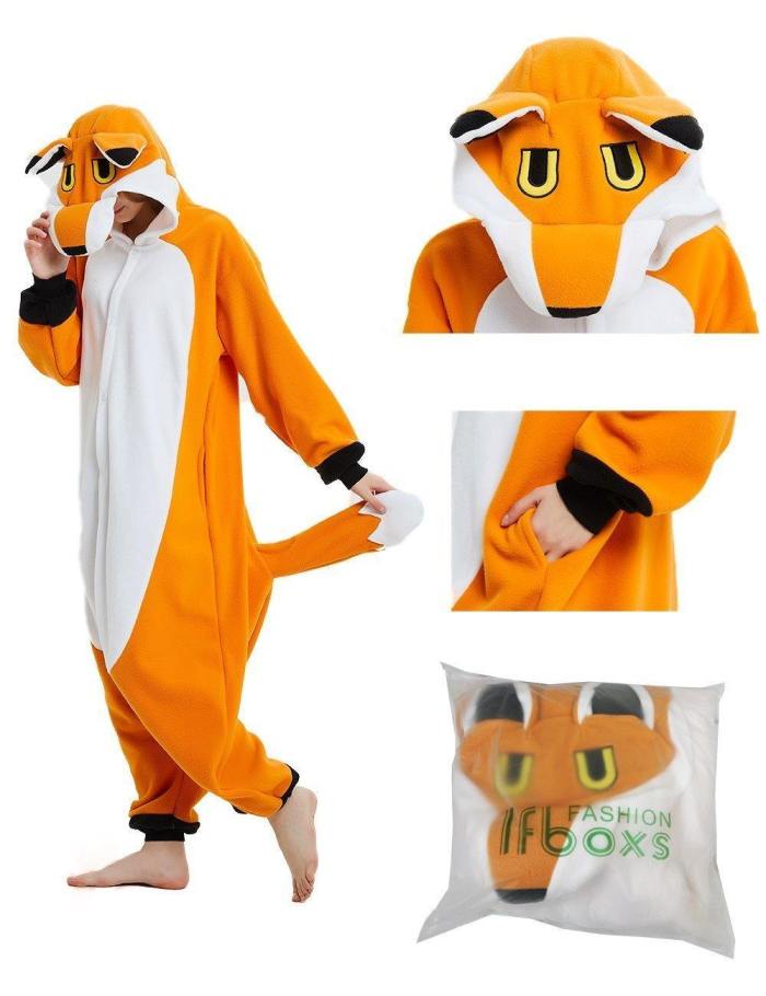 Fox Animal Costume For Teen Halloween Cosplay Onesie Pajamas For Women