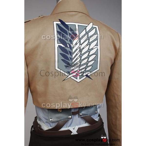 Attack On Titan Scouting Legion Rivaille Cosplay Costume+Wig+Shoes