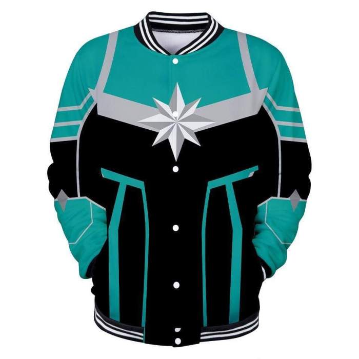 Captain Marvel Jacket - Carol Danvers Baseball Jacket