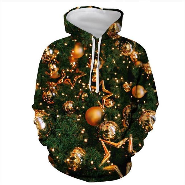 Mens Hoodies 3D Graphic Printed Merry Christmas Pullover Hoodie