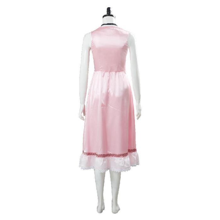 Final Fantasy Vii 7 Aerith Aeris Gainsborough Pink Dress Outfit Cosplay Costume