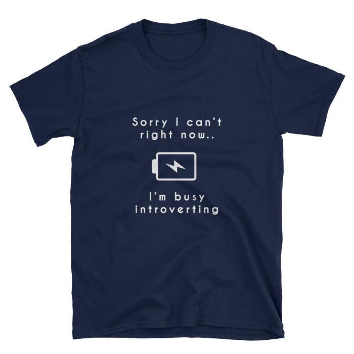  Sorry I Can'T Right Now  Short-Sleeve Unisex T-Shirt (Black/Navy)
