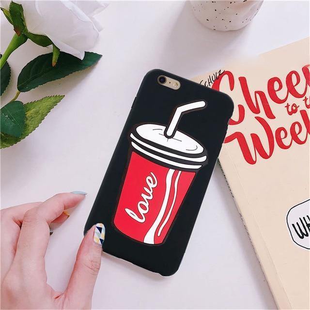 3D Cartoon Coke Drink Matte Pastel Phone Case