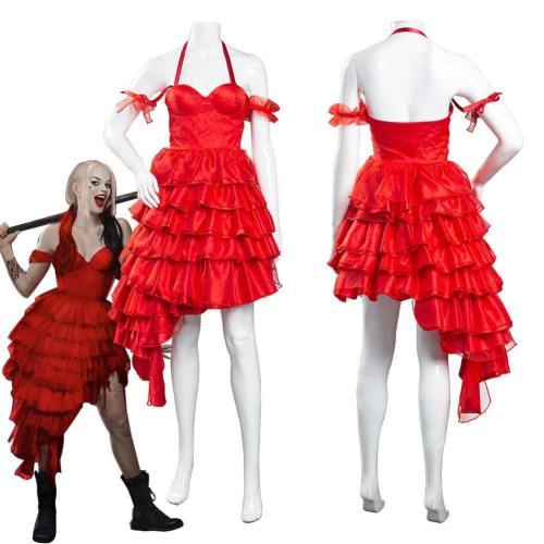 The Suicide Squad() Harley Quinn Red Dress Outfits Halloween Carnival Suit Cosplay Costume