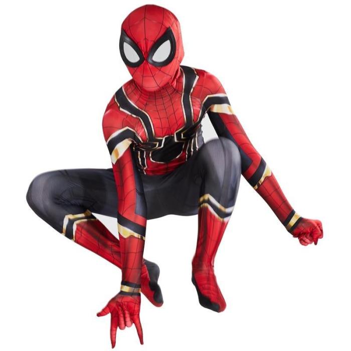 Kids Iron Spiderman Costume Cosplay Superhero Halloween Jumpsuit