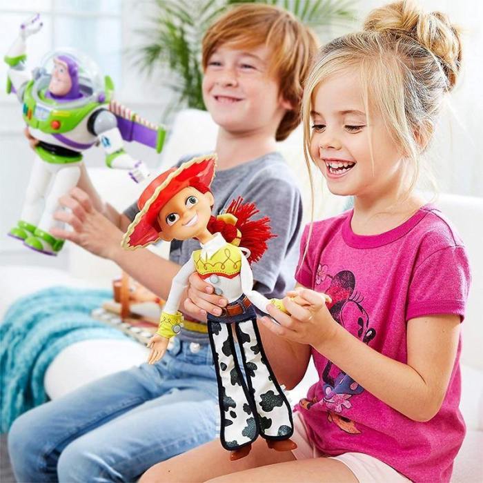 16'' Toy Story 4 Talking Woody Jessie Buzz Lightyear Bo Peep Doll Action Figures Collectible Toy For Children Christmas Gift