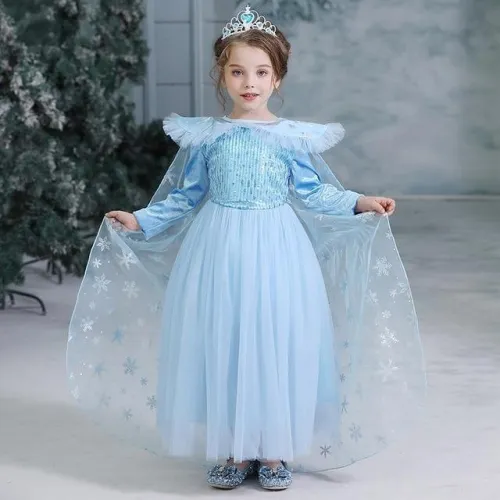 Kids Frozen 2 Princess Elsa Dress Halloween Cosplay Costume Clothes