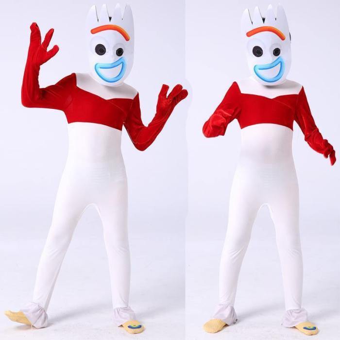 Toy Story 4 Forky Jumpsuit Costume For Adults And Kids Halloween Cosplay