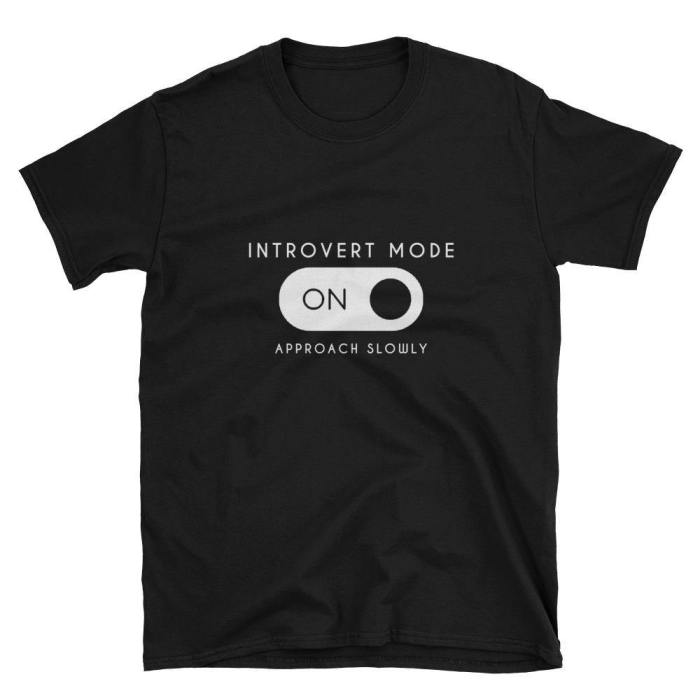  Introvert Mode  Short-Sleeve Unisex T-Shirt (Black/Navy)