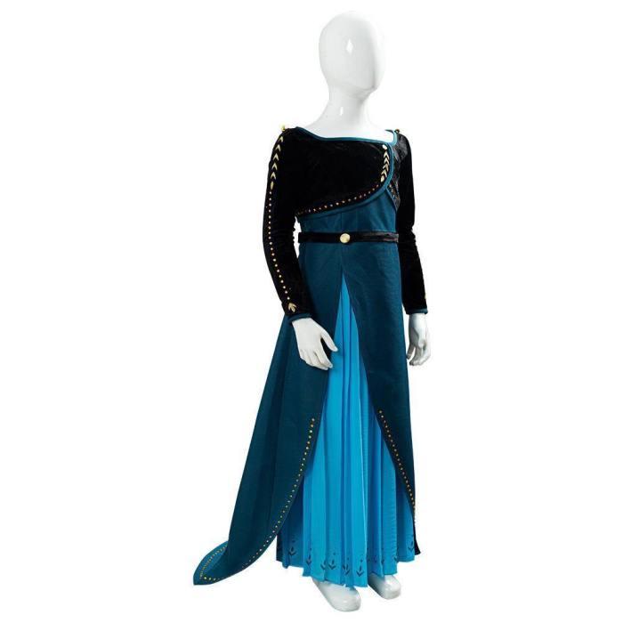 Princess Anna Frozen Ii 2  Cloak Long Dress Outfit For Children Kids Cosplay Costume