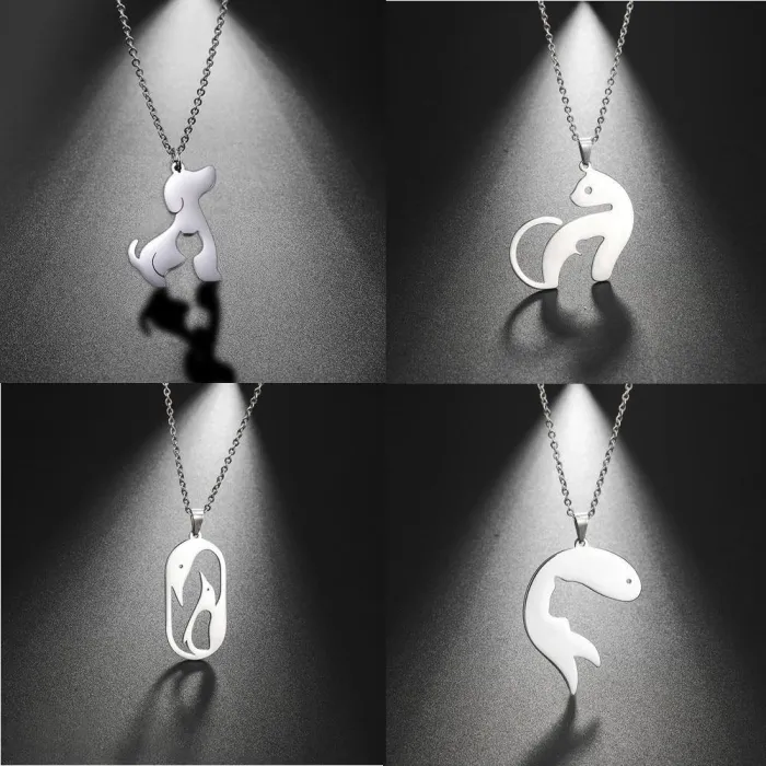 Stainless Steel Animal Charm Pendant Necklace