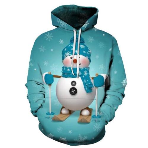 Ski Snowman Christmas Hoodie - Sweatshirt, Hoodie, Pullover
