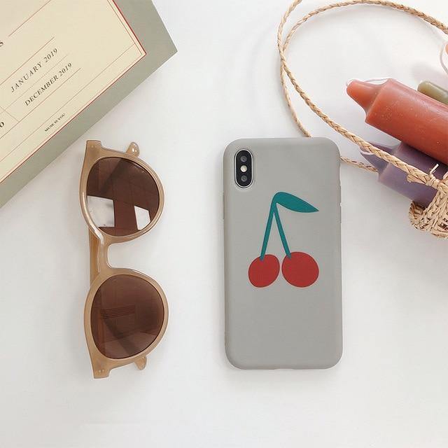 Cute Cherry Fruit Art Matte Phone Case