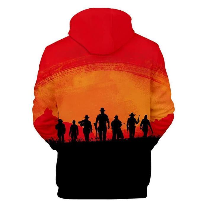 Unisex 3D Printed Pullover Red Dead Redemption 2 Anime Hoodies