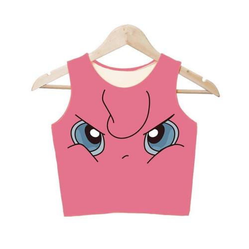 Pikachu Costume Underpants Crop Shirt Tank Tops Tee Vest Underwear Set