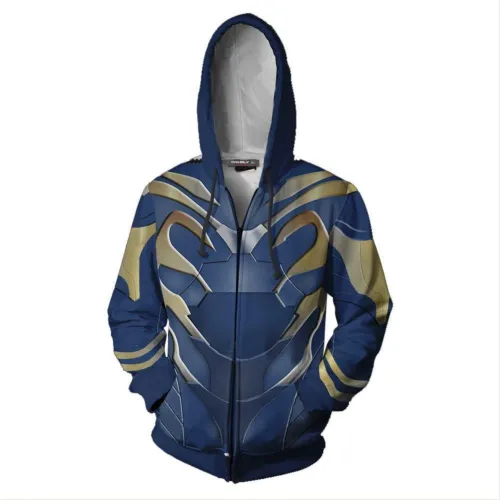 Unisex Pepper Potts Hoodies Iron Man Zip Up 3D Print Jacket Sweatshirt