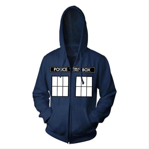 Unisex Hoodies Doctor Who Zip Up 3D Print Jacket Sweatshirt