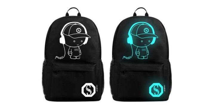 Men'S Luminous Usb Charging Anti-Theft Backpack