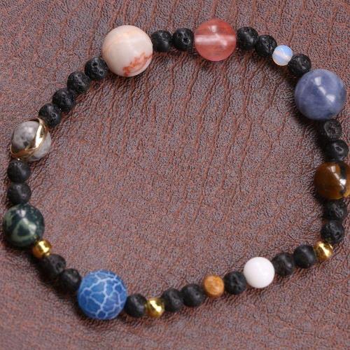Solar System 9 Planets Universe Natural Stone Beads