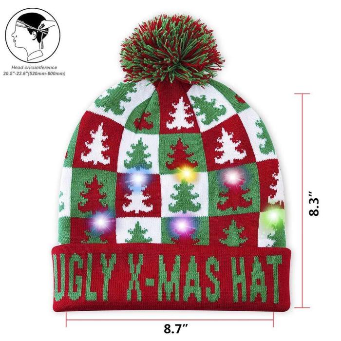 Funny Party Hat Christmas Tree Beanie Cap Christmas Sweater Ugly Holiday Hats Xmas Gift