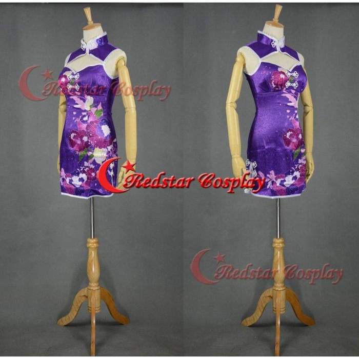 Love Live Kousaka Honoka Cheongsam Chinoiserie Minami Kotori Girl Sexy Purple Dress Cosplay Costumes