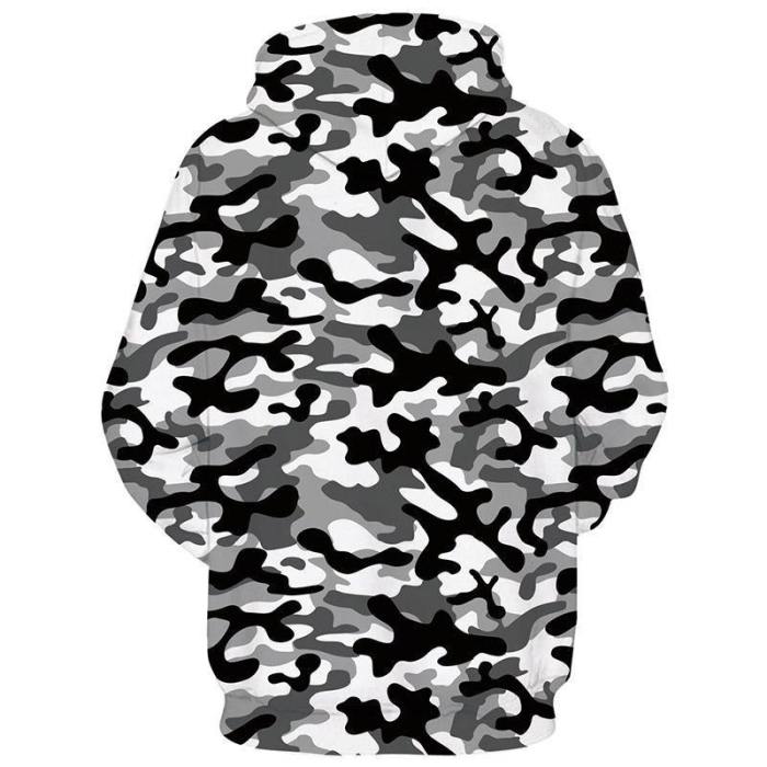 Mens Hoodies 3D Printing Camouflage Printed Winter Hoodies Tracksuits