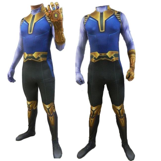 Avengers 4 Endgame Thanos Costume Halloween Cosplay Bodysuit Jumpsuits