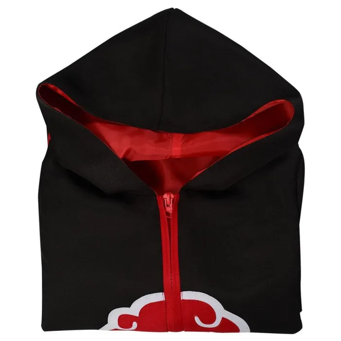 Naruto Akatsuki Kids Children Hooded Zip Up Coat Halloween Carnival Suit Cosplay Costume