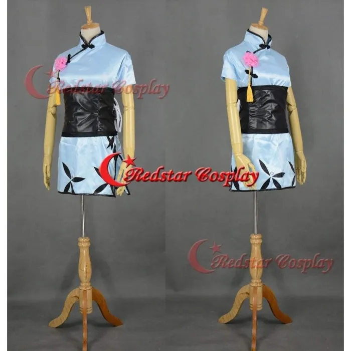 Black Butler Kuroshitsuji Ran Mao Blue Cat Cheongsam Cosplay Costume