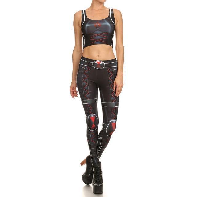 Star Wars Cosplay Costume For Women Wonder Captain America Deadpool Woman Croped Tops Leggings Sets