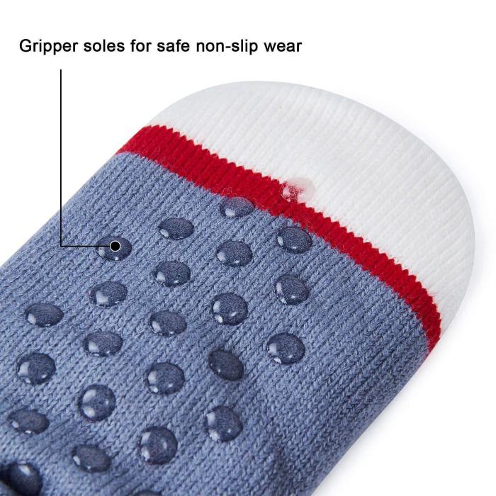 Women'S Christmas Sherpa Socks Fuzzy Soft Christmas Knee Highs Stockings Grippers Slipper Socks