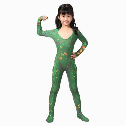 Aquaman Mera Girls Jumpsuits Aqua Man Kids Bodysuit Costumes Cosplay
