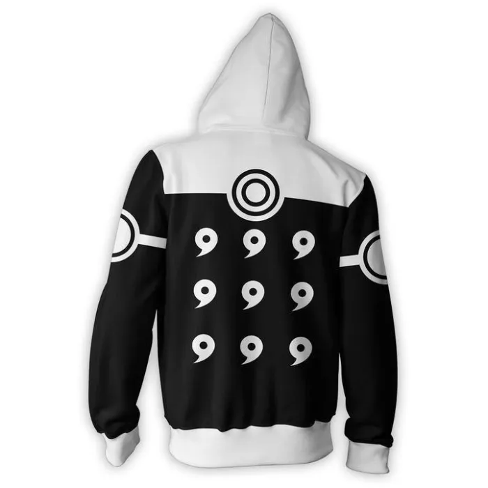 Naruto 6 Paths Black Zip Up Hoodie