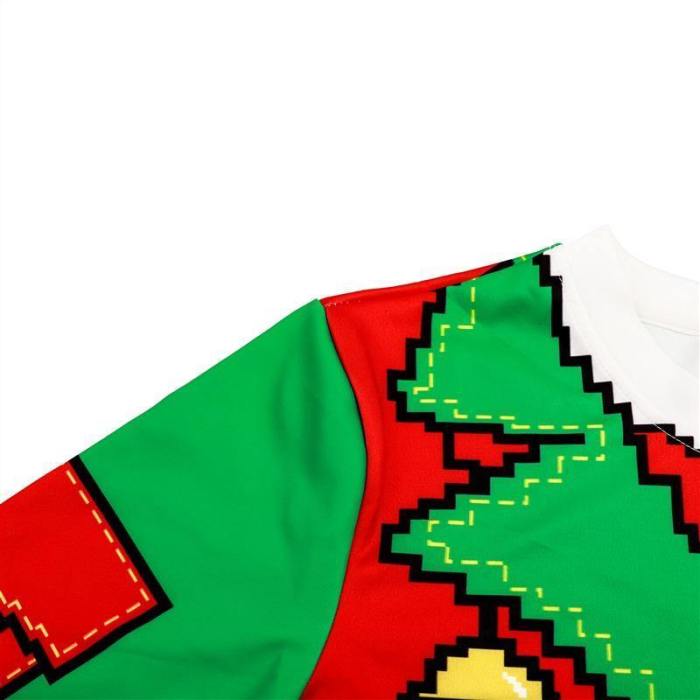 Womens Green Red Pullover Sweatshirt 3D Graphic  Merry Christmas Pattern