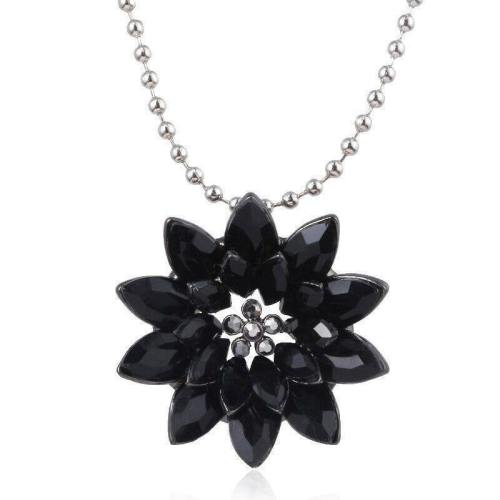 Spider-Man Far From Home Dahlia Pendant Black Crystal Flowers Necklace